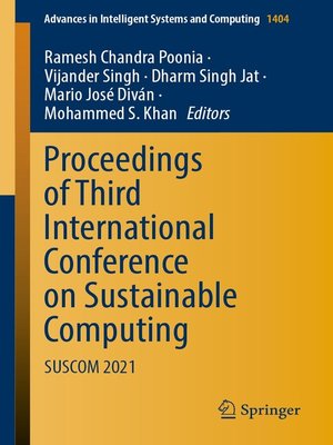 cover image of Proceedings of Third International Conference on Sustainable Computing